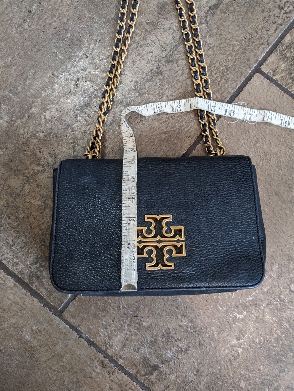 Tory Burch Britten Pebbled Leather Gold Chain Luxury Crossbody/Shoulder Bag π€ - Picture 16 of 17